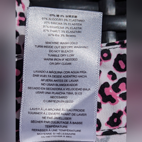 Michael Kors Size 10 Pink Black White Cheetah Leopard Print Pants - Picture 7 of 9